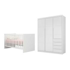 Jogo de Quarto com Guarda Roupa Diamante e Berço Mini Cama Americano D