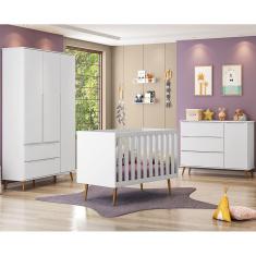 Quarto de Bebê Retrô Melinda Branco Mobili