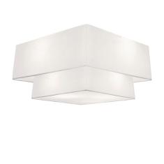 Plafon Duplo Quadrado Md-3022 Cúpula em Tecido 25/50x35cm Branco - Bivolt