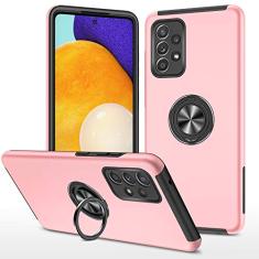 SORAKA Capa para Samsung Galaxy A52 com suporte de anel invisível e placa de metal para montagem magnética em carro Capa rígida para PC Capa Samsung Galaxy A52s 5G Capa