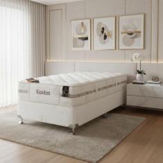 Cama Box + Colchão Castor Solteiro Kingdom Aloe Vera Double Face Pocke