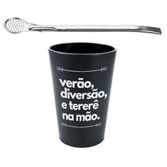 KIT COPO DE TERERÉ PLÁSTICO 330ML + BOMBA DE TERERÉ INOX