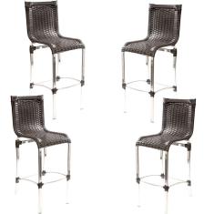 Conjunto de 4 Banquetas JL Haiti em Alumínio