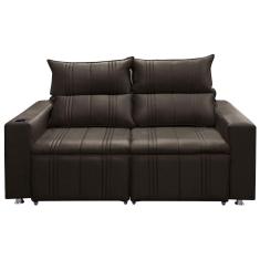 Sofá Retrátil e Reclinável 2 lugares Madri 1.60M Suede Marrom Castor Speciale Home