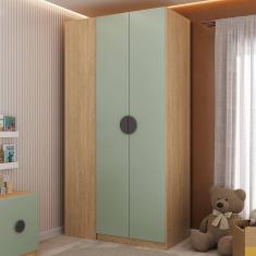 Guarda Roupa Infantil Modulado de Canto 2 Portas Joy Kids Cabecasa Madeiramadeira Verde/Avena