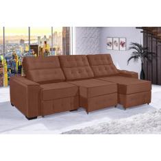 Sofá Retrátil e Reclinável 2,90m ESTILO ESTOFADOS - PARIS 3 módulos co