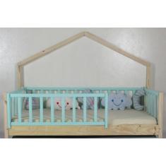 Cama Montessoriana Solteiro Base Moldura Colorida Madeira Maciça Pinus