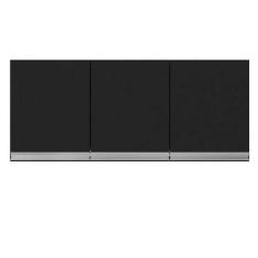 Armário Aéreo Para Cozinha Andréia 3 Portas Preto - Ajl - AJL MÓVEIS