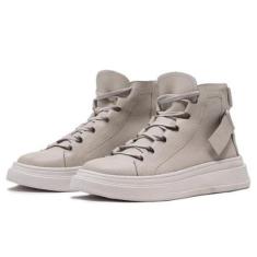 Tênis Casual Sneaker Cano Alto Avalon Albus Todo Couro Masculino-Masculino
