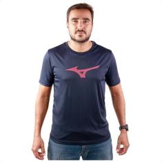 Camiseta Mizuno Run Spark M Masculina, P, Marinho, Vermelho