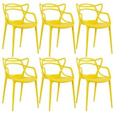 Kit - 6 x cadeiras Masters Allegra Amarelo