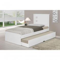 Cama Bibox Solteiro Barcelona Branco Com Colchões