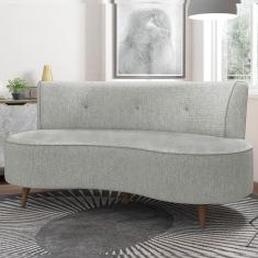 Sofá Living 2 Lugares 160cm Aang Pés Palito Linho Cinza G33 - Gran Belo