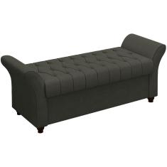 Recamier Calçadeira Bau 160 Cm Pes Mdf Ogeo Linho Sl 74 Peer Sl 74