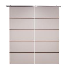 Porta Dupla Branco Prime Frisada Kit Alumínio F03 - 210x140