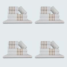 Jogo De Toalhas 24 Pçs Coleção Montreal 100% Algodão Branco