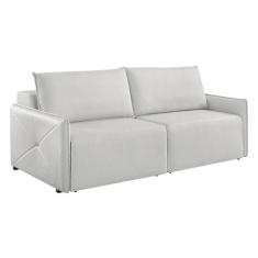 Sofá 3 Lugares Retrátil Urban Linho Cinza 220 cm - Estofart
