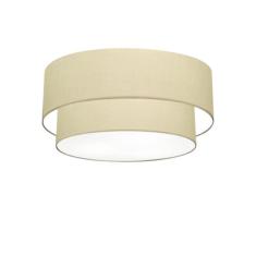 Plafon Duplo Cilíndrico Vivare Md-3017 Cúpula Em Tecido 50x40cm - Bivolt Algodão-crú 127/220v