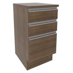 Balcão Madesa Glamy 40 cm 3 Gavetas - Rustic