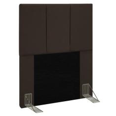 Cabeceira Cama Box Solteiro 90cm Pérola D10 Suede Marrom - Mpozenato