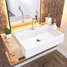 Kit Cuba Xrt55 Torneira Pratika 1060 Meta Válvula 1 Polegada Sifão Flexível Pvc Compace Branco Gel