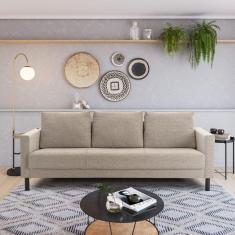 Sofá 3 Lugares com USB em Linho Antúrio CabeCasa MadeiraMadeira Bege