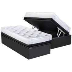 Cama Box Baú Solteiro: Colchão Anatômico Georgetown C1620 Ergoplus + Base Crc Suede Gray(88x188x25)