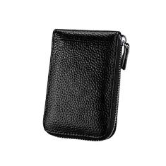 Bolsa de couro para cartão de crédito, porta-cartão de crédito Manyip dobrável, bolso para moedas, carteira com proteção contra roubo RFID. Material de proteção selecionado.