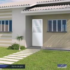 Porta De Alumínio 210x90cm Com 2 Vidros Lisos Linha Solida Mgm