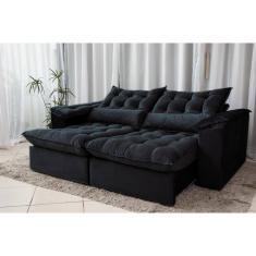 Sofá Retrátil e Reclinável Ipanema 1,50m em Tecido Veludão C/Pillow nos Braços - Montagem Inclusa