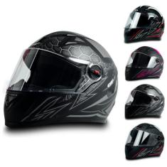 Capacete Fechado GT2 Preto Fosco Rosa Vermelho Fosco E Brilhante Com N