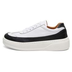 Tênis Masculino Couro DIfranca - TENIS - Branco e Preto  - Onix Shoes,