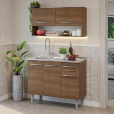 Armário de Cozinha Compacta 105cm com Pia Rustic Emilly Madesa 04, Rus