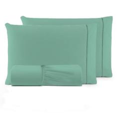 Jogo de Lençol King 3 Peças 180 Fios 100% Algodão Ponto Palito - iBiBo