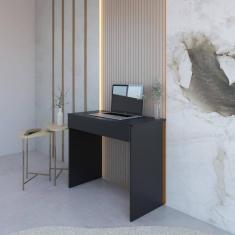 Mesa Escrivaninha Office Compacta Com 1 Gaveta - Preto