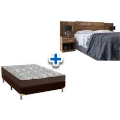 Cama Box Casal CRC + Colchão D45 ISO 150 Ortobom + Cabeceira Plus Demo