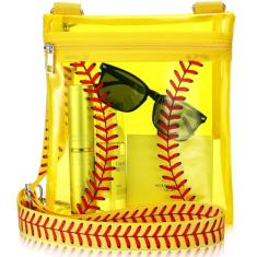 Sanwuta Bolsa transversal transparente aprovada pelo estádio transparente com alça de ombro ajustável para esportes, Cor clássica