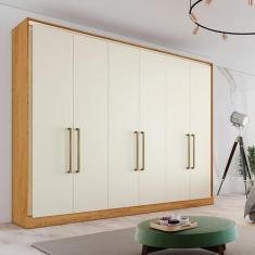 Guarda Roupa Casal Argos 6 portas 6 Gavetas - Peroba Off - Made Marcs