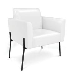 Sofá Namoradeira E Poltrona Pé De Ferro Preto Marisa Corano D03 - D'rossi Cor Branco