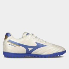 Chuteira Society Mizuno Morelia Club Unissex, Branco, Azul royal, 42