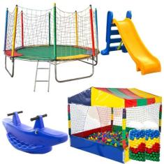 Cama Elástica Pula Pula 3,05m Resistente Piscina de Bolinhas 1,50m Pre