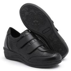 Sapato Tênis Feminino Anabela Casual Confort Ortopédico Macio-Feminino