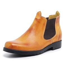 Bota Botina Country Masculina Em Couro Solado De Pneu