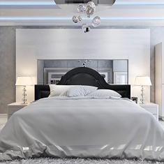 Cabeceira Queen Diamond Estilo Provençal Corino Preto 160 X 60