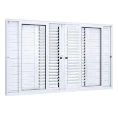 Janela de Correr Alumínio 6 Folhas Lucasa Eccellente  100cmx200cm Branco