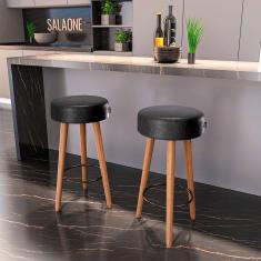 Kit 2 Banquetas Londres Cor Preto - Speciale Home