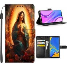 Capa carteira para A01 A02S A03S A10 A10e A10s A11 A12 A13 A14 A20s A20e A21s A22 A23 A24 4G/5G com Virgem Maria Senhora de Guadalupe-Art cc35 Design PU Couro Flip Folio Kickstand/974 (Color : Virgin