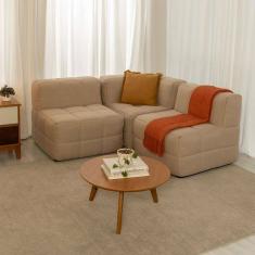 sofá guldi popup com 2 módulos centrais e canto linho bege