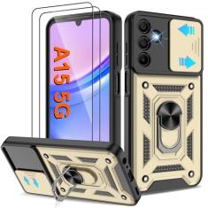 Capa para celular Galaxy A15-5G, capa para Samsung Galaxy A15 5G com [2 peças] protetor de tela HD, resistente à prova de choque com suporte de rotação de 360° [grau militar] capa protetora para A15