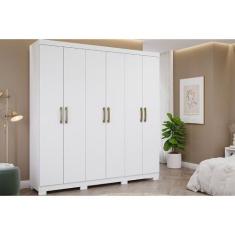 Guarda Roupa 6 Portas e 3 Gavetas Clara Branco - Panan